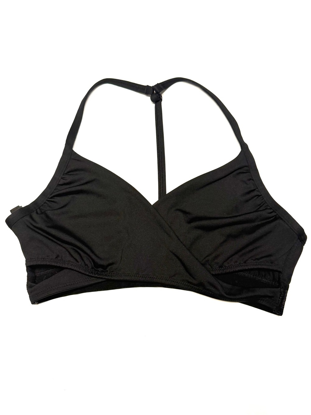 Victoria’s Secret PINK Gym to Swim Black Cross Wrap Bikini Top Sports Bra Medium